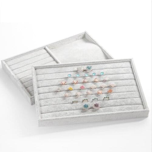 High Quality Velvet Jewelry Storage Tray Ring Bracelet Gift Box Jewellery Organizer Earring Holder Jewelry Display Case