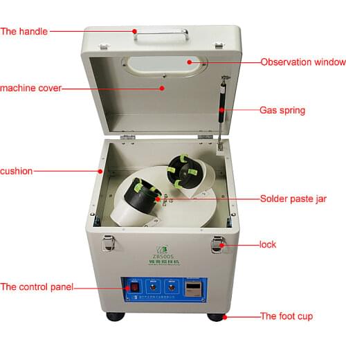 Automatic Soldering Solder Paste Mixing Tin Paste Blender SMT Solder Paste Mixer ZB500S for Repair PCB 500-1000g Tin Cream Mixer