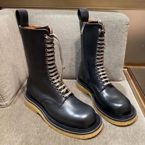 Ankle Combat Boots For Women Winter Lace Up Botines Mujer Flat Botas De Invierno Para Mujer Leather Sapatos E Botas Femininas