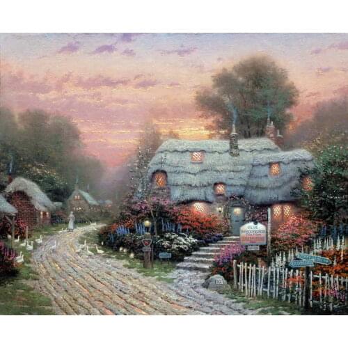 Olde Porterfield Tea Room Thomas Kinkade HD Canvas Print Living Room Bedroom Wall Pictures Art Painting Home Decoration No Frame