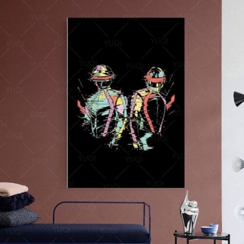 Daft Punk Music Soldiers Type A Glitch Remix Ver Canvas Painting Cuadros Wall Art Picture for Living Room Decoration