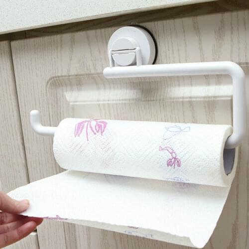 Kitchen Accessories Storage Holder Vacuum Paper Paper Rack Towel Adhesive Hanging Bathroom Sucker Towel Roll Rack Wall Shelf
