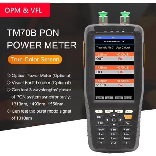 DHL Shipping PON optical power meter+VFL high precision network detector FTTH online tester pon test instrument 1310/1490/1550nm