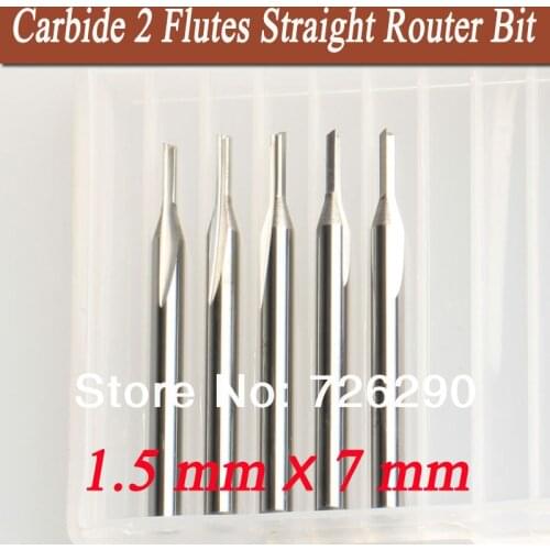 5 pcs 3.175*1.5*7mm Double straight flutes milling cutters carbide cutting tools cutting tools for cnc engraving machine