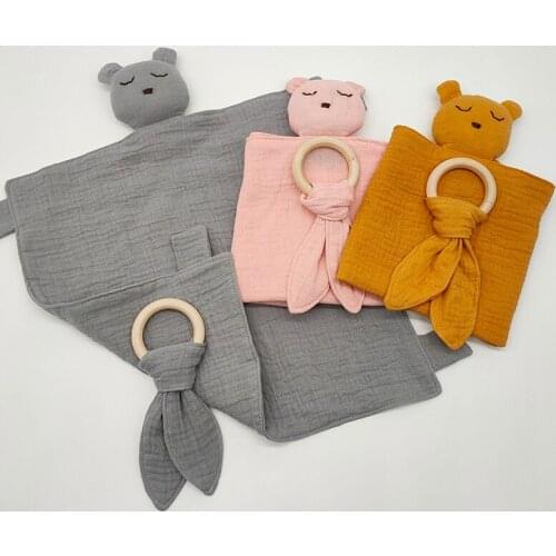 Rabbit Toys Bear Soothe Appease Towel Baby Calm Sleeping Plush Pacify Toy Infants Saliva Teether Towel Newborn Handkerchief Toys