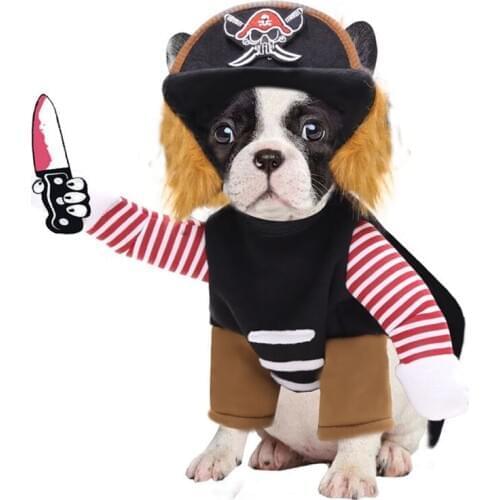 Pirate Costume For Dog Halloween Costume Cloths For Dogs Medium Large Dogs Suit Dressing Up Party Costume Suit Pet Supplies