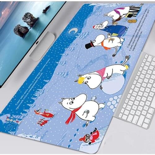 Cartoon Cute Hippo Moomines XXL Mousepad Gaming Accessories 90X30 Mouse Pad Gamer Tapis De Souris Mausepad 30X60 Tappetino Mouse