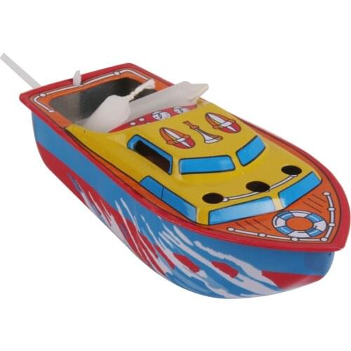 Hot Sale Candle Boat Tin Toy Classic European Water Wind Up Iron Toys Multi-colored Collectible Creative Gift for Kids Children