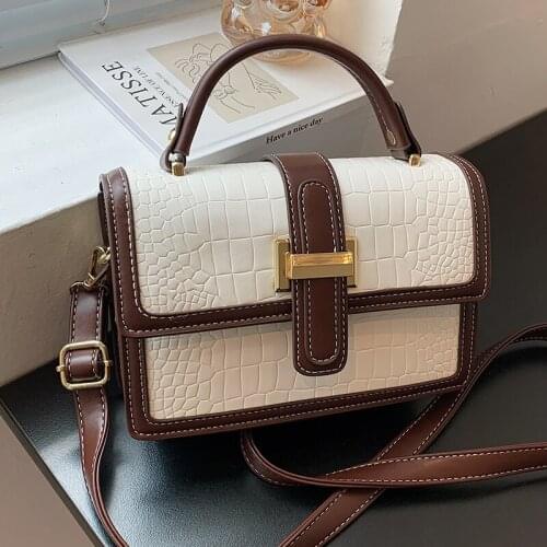 Small White Square Shoulder Bags for Women Luxury Pu Leather Handbags Casual Flap Tote Messenger Bag Retro Ladies Crossbody Bags