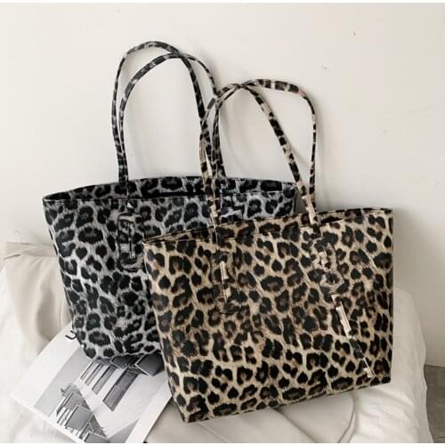 Fashion Leather Handbags for Women Retro Leopard Zebra Animal Print Handbags Lady Large Capacity Tote Shoulder Shopping Bags