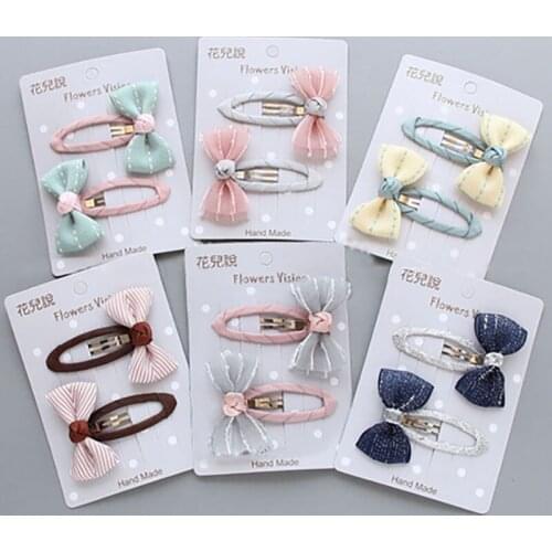 Parent-Child Fashion Womens Hair Clips Pure Color Net Yarn Bowknot Fabric Hairpins Headwear For Girls Barrette Kids Accessories