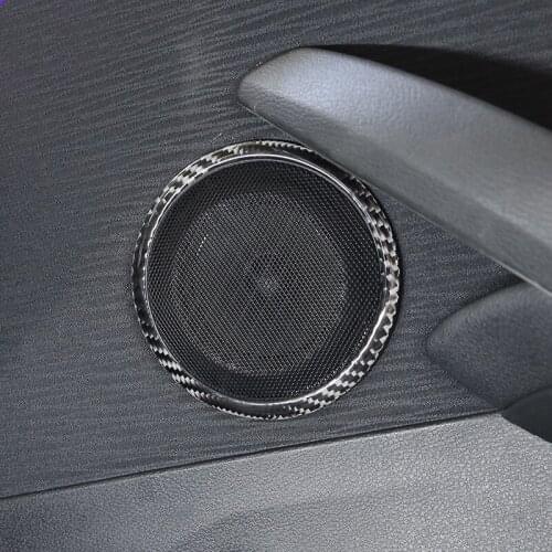 Soft Carbon Fiber Car Door Speakers Ring Sticker Moulding Trim for BMW X1 2011 2012 2013 2014 2015 Styling