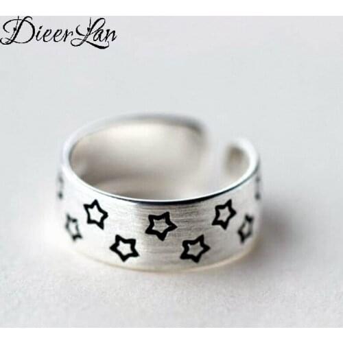 New Trendy Personality Punk Star Rings For Women Lady Resizable Size Rings Party Jewelry Charm Gifts 2021