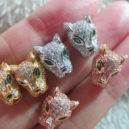 Leopard Head Stud Earrings Paved Cubic Zirconia Stone Animal Panther Studs for Men or Women Party Jewelry 2020 New Wholesale