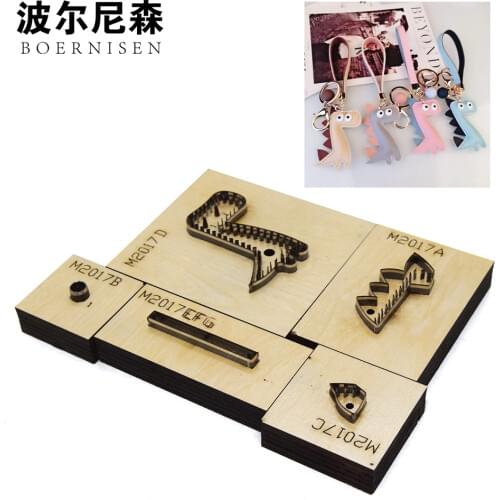 SMVAUON Diy craft Wood die cutting blade 5-piece set/set die DIY dinosaur leather wallet set hand punching tools wooden