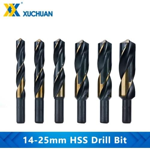 Reduced Shank HSS Twist Drill Bit 14 16 18 20 22 25mm Woodworking Hole Cutter For Wood/Metal Power Tools Wood Drill Bit