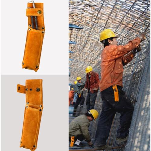 Cowhide Tool Belt Rebar Tying Hook Storage Pouch Protective Case Tool Bag with Belt