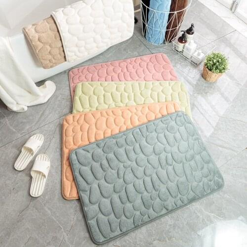 Cobblestone Embossed Bathroom Bath Mat Non-slip Carpets In Wash Basin Bathtub Side Floor Rug Shower Room Doormat Memory Foam Pad