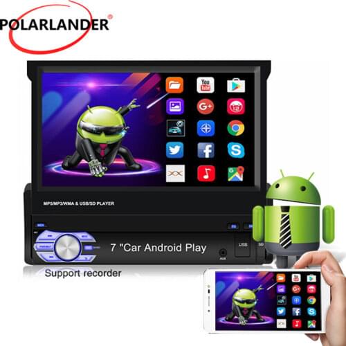 Mirror Link Bluetooth GPS Navigation MP5 Player Carplay for Android/IOS Device Manual Telescopic Screen Android 8.1 1 din