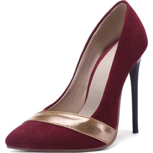 Plus Size 11 12 13 14 15 16 17 ladies high heels women shoes woman pumps Package the heel Package toes Pointed Shallow mouth