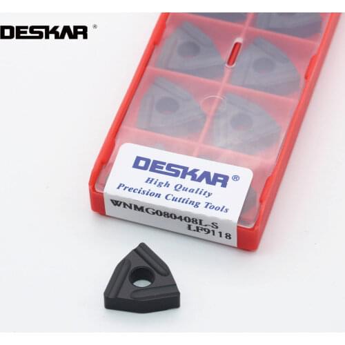 10PCS DESKAR WNMG080404 WNMG080408 R-S L-S TM LF9118 CNC Lathe Cutting Cutter Tool Turning Tools Carbide Inserts