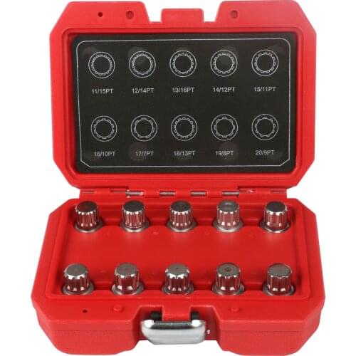 10Pcs Wheel Locking Lug Nut Anti-theft Screw Sleeve Set For BMW Locking Tamper Proof Lug Nut Master