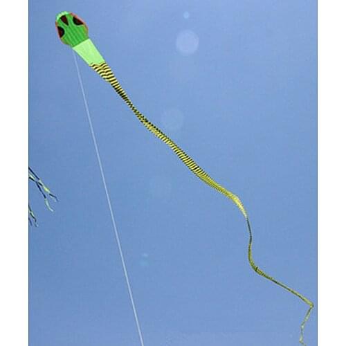 60m Outdoor Sports Flight Tool Single Line Kite Anti-tearing Large Snake Kite Soft Kite Automatic Inflatable Animal Kite Toys