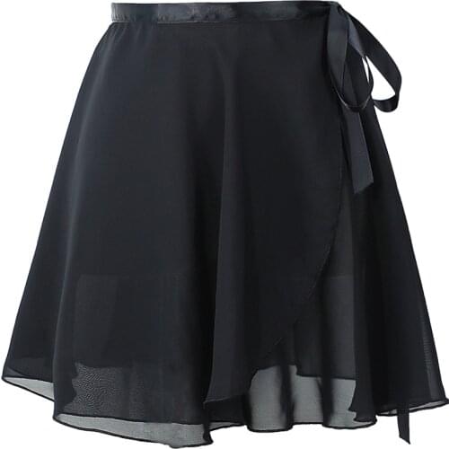 USHINE Ballet Dance Skirt Chiffon Pure Color Floral Print Practice Leotard Ballet Dance Dress Woman Children