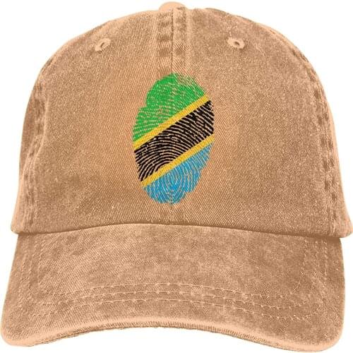 Baseball Caps Mens Womens Tanzania Flag Fingerprint Denim Casquette Trucker Hat
