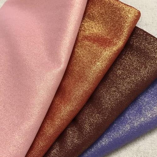 Glittery Chiffon Fabric Soft Bronzed Magic color breathable DIY dress fabric
