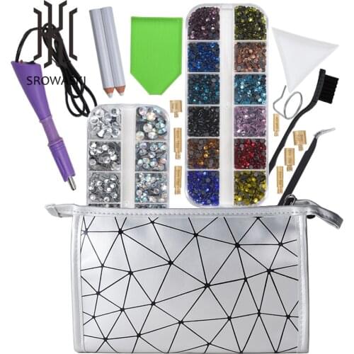 EU/US Fast Heated 7200pcs Hotfix Rhinestone Hotfix Applicator/Iron-on Wand Heat-fix Tool Gun/Hotfix Rhinestone Glass Decoratioes