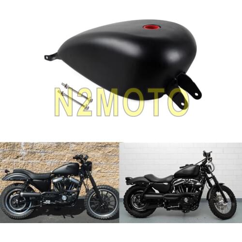 Black Motorcycle 3.3 GAL EFI Fuel Tank for Harley Sportster 883 1200 XL883 XL1200 2004-2006 Oil Tank