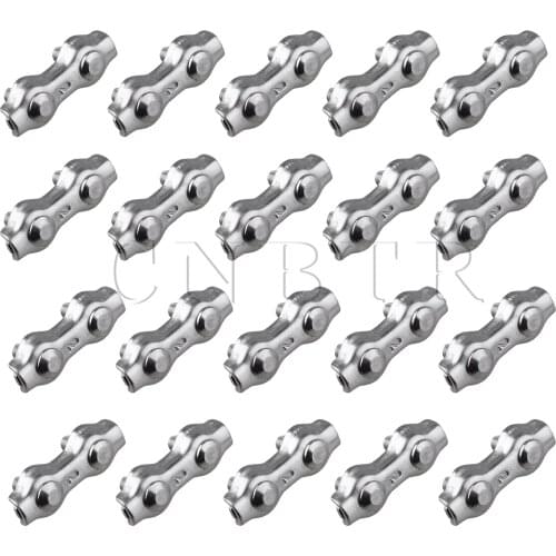 CNBTR 20Pcs M2 Double Post Bolt Wire Rope Clips 304 Stainless Steel Cable Clip