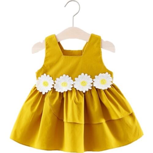 2017 Kids Dresses Summer Girl Clothes Ins Girls Pumpkin Color Vest Dress Girl Clothes Backless Girl Party Dress Children Dresses
