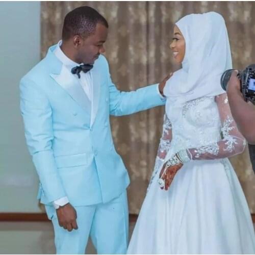 Double Breasted Groom Suits Slim Fit Wedding Suit Formal Prom Suit Party Blazer (Jacket+Pants) Chic Streetwear Custom Made