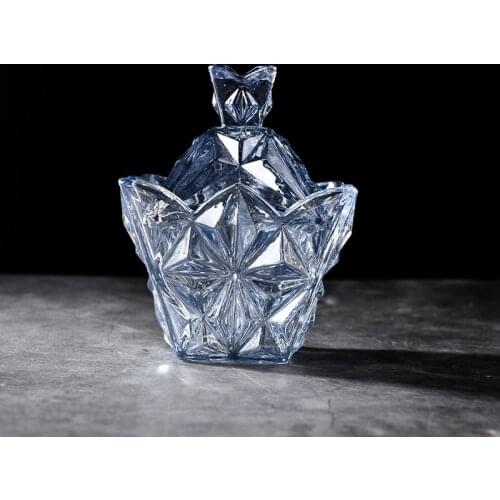 Exquisite Mini Crystal Glass Jar,Creative Living Room Candy Jar, Wedding and Festive Makeup Jewelry Storage Box With Lid