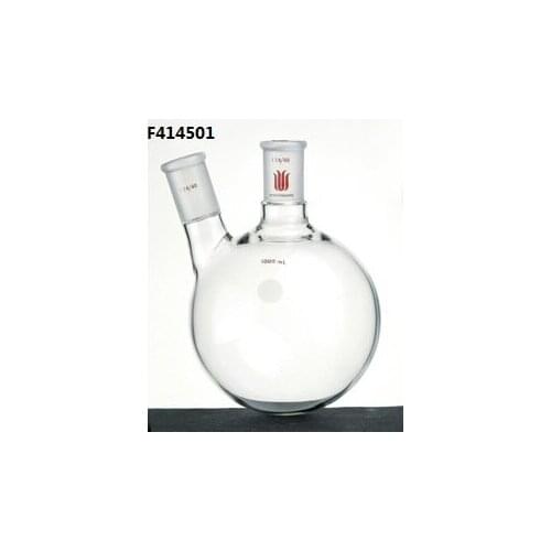 Flask,Two neck, angled, Capacity:500ml, Center joint:24/40, Side Joint:14/20