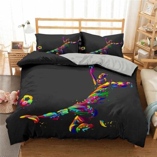 2021 Sport 3D Bedding Set Basketball Man Printing Duvet Cover For Boy Bedroom Comforter Cover Bedding Cover King Queen Sizes