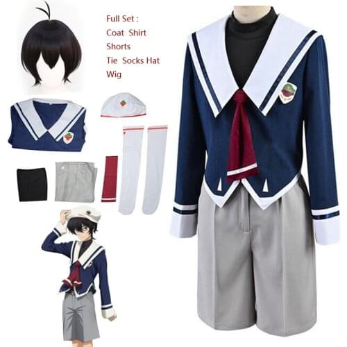 Anime SK EIGHT SK8 the Infinity Cosplay Costume Chinen MIYA School Uniform Top + Tie + Shorts + Vest + Hat