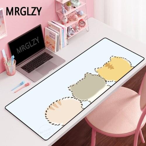 MRGLZY Cute Kitty XL Mouse Pad Drop Shipping Gamer DeskMat Large Computer Gaming Peripheral Accessories Cartoon MousePad for LOL