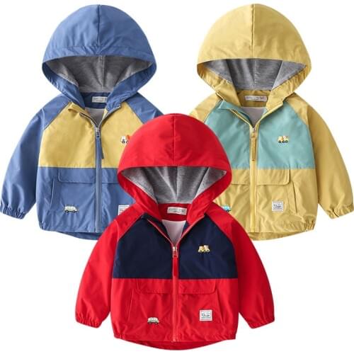 Children Color Matching Pocket Jacket Kid Casual Fashion Clothing Trend Sports Outerwear Baby Boy Spring Autumn Windbreaker