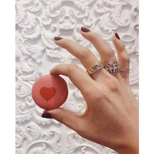 2021 Summer Trendy Gold Filled Ring Heart Shape Mini White Clear CZ Dainty Rings For Women Girls Party Cute Midi Finger Ring