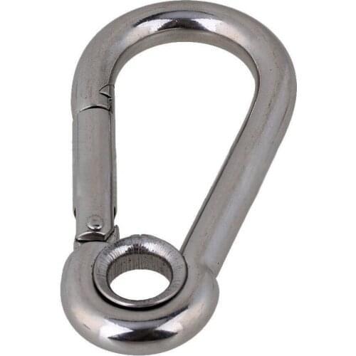 M9 Camping Climbing Secure Lock 304 Stainless Steel 90mm Hook Carabiner Eyelet