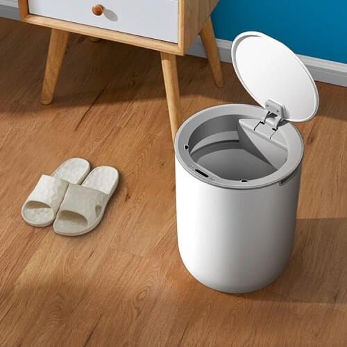 Nordic Bathroom Trash Can Induction Waterproof Food Bucket Trash Can Automatic Round Kosz Na Smieci Household Products DF50LJ