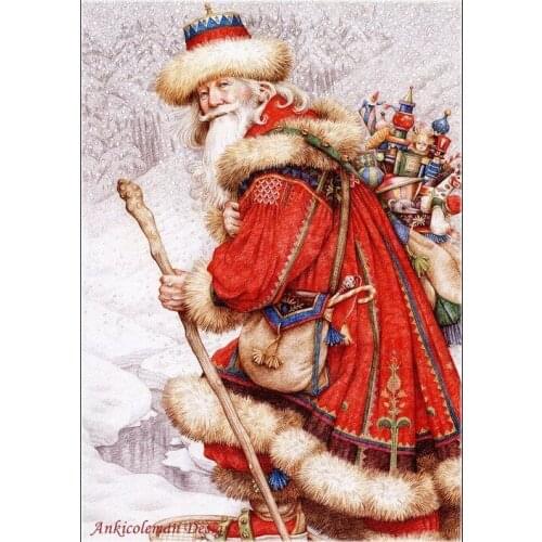 Needlework for Embroidery by Ankicoleman DIY DMC High Quality - Counted Cross Stitch Kits 14 ct Oil painting - Christmas Santa