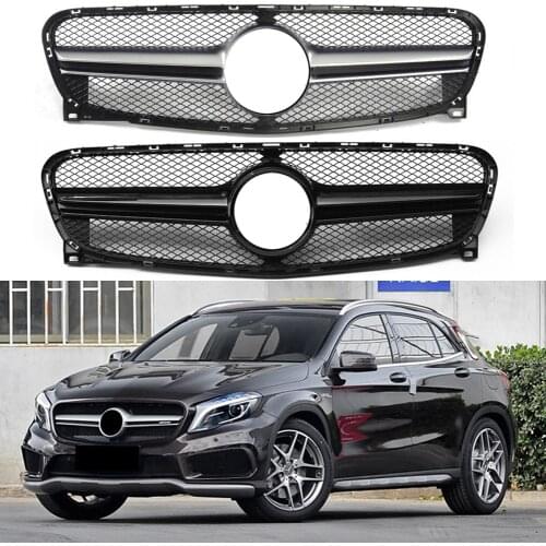 Front Bumper Racing Grill Billet Grille Cover For Mercedes-Benz X156 GLA-Class 2014-2016