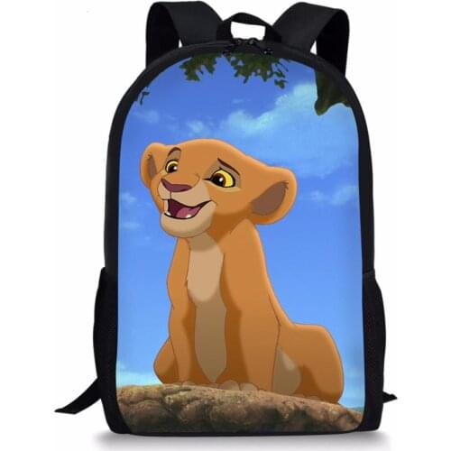 New Hot Sales School Bag Backpack For Boy and Girl Big Cartoon Lion King Pattern Capacity Satchel Children Bookbag Student Bag