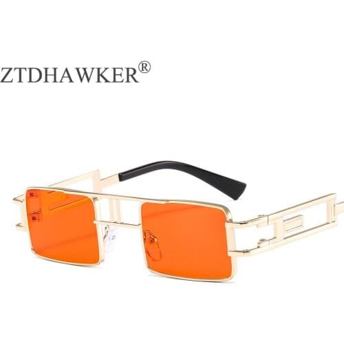 Square Sunglasses Women Personality Steampunk Metal Eyeglasses Female Street Shot Spectacles