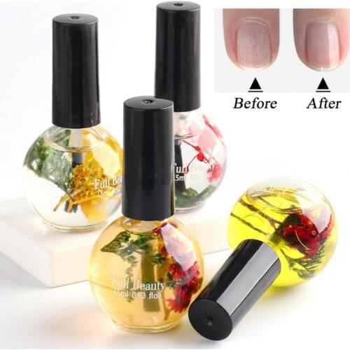 15ML Nail Nutrition Oil Mild Non-Irritating Skin-Friendly Dried Flowers Extracts Fingernail Treatment Nursing Liquid for Home