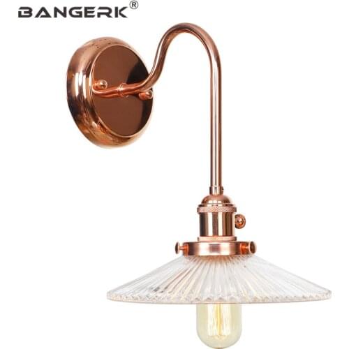 Industrial Wind Glass Wall Lamp Loft Decor LED Edison Sconce Wall Lights Vintage Iron Switch Bedside Wall Lamp Home Lighting